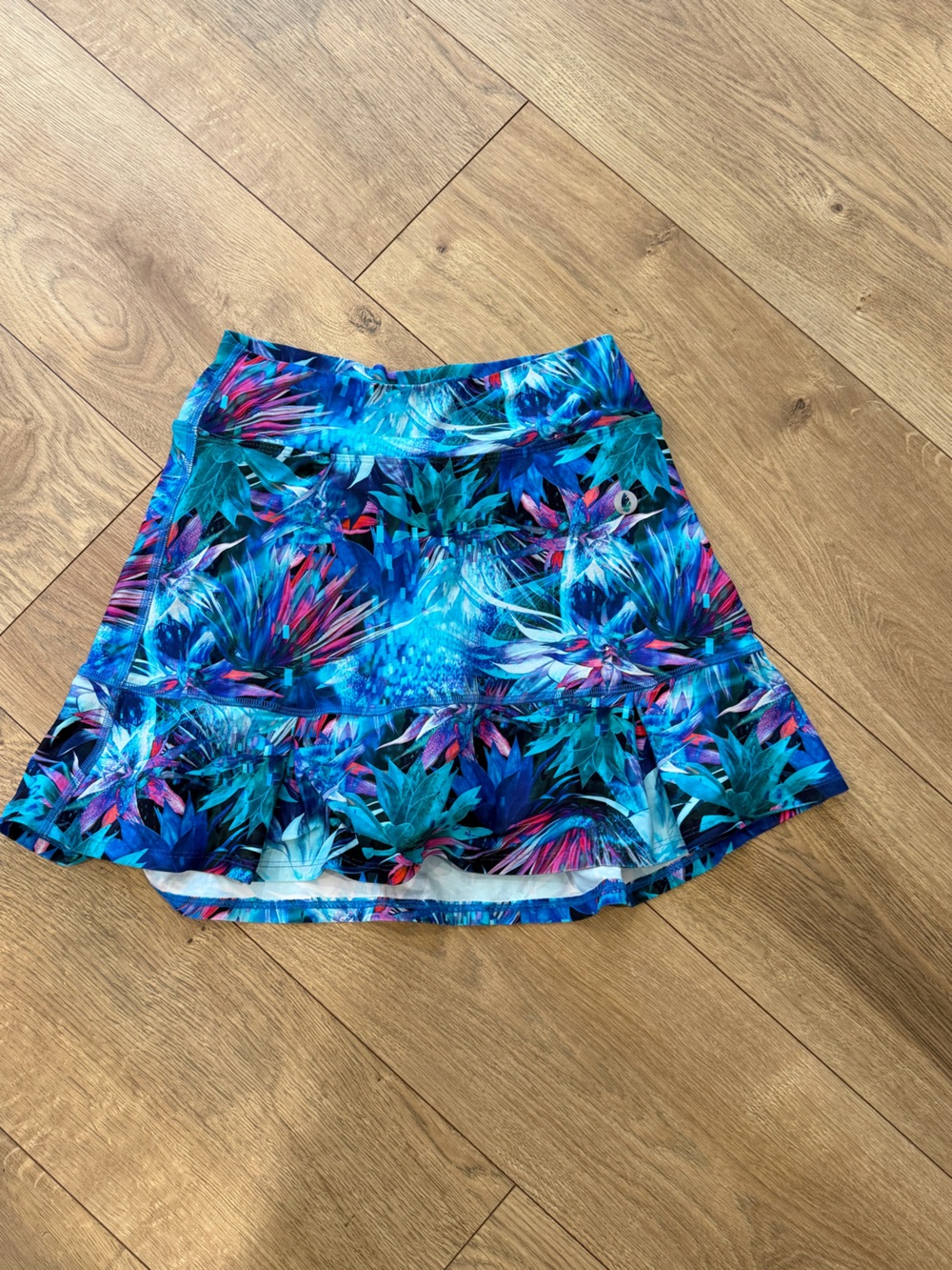 Dona Jo JoJo Skort Size 1 Vibrant Blue Tropical Floral Athletic Skirt